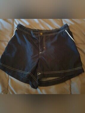 Catalina Black Beach Shorts,  Casual with White Stitching Women Small